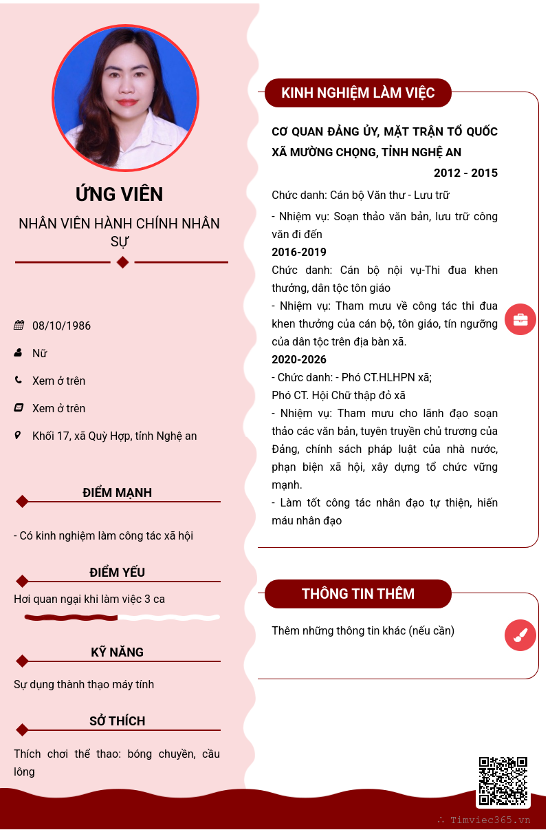 CV ứng viên