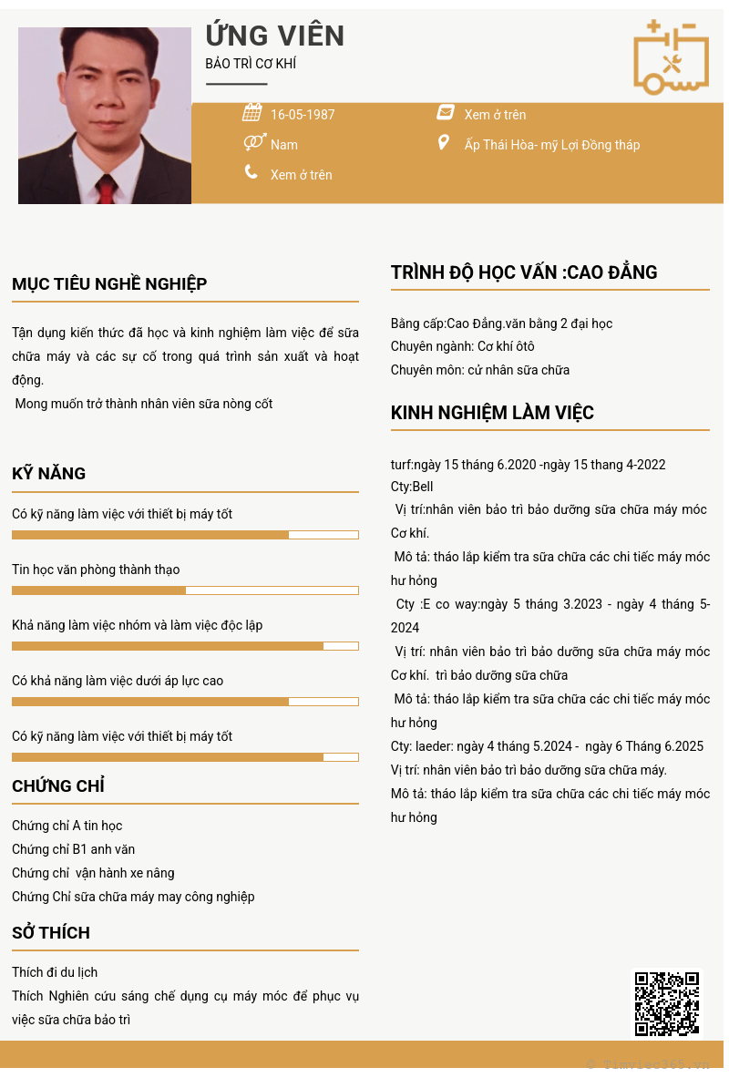 CV ứng viên