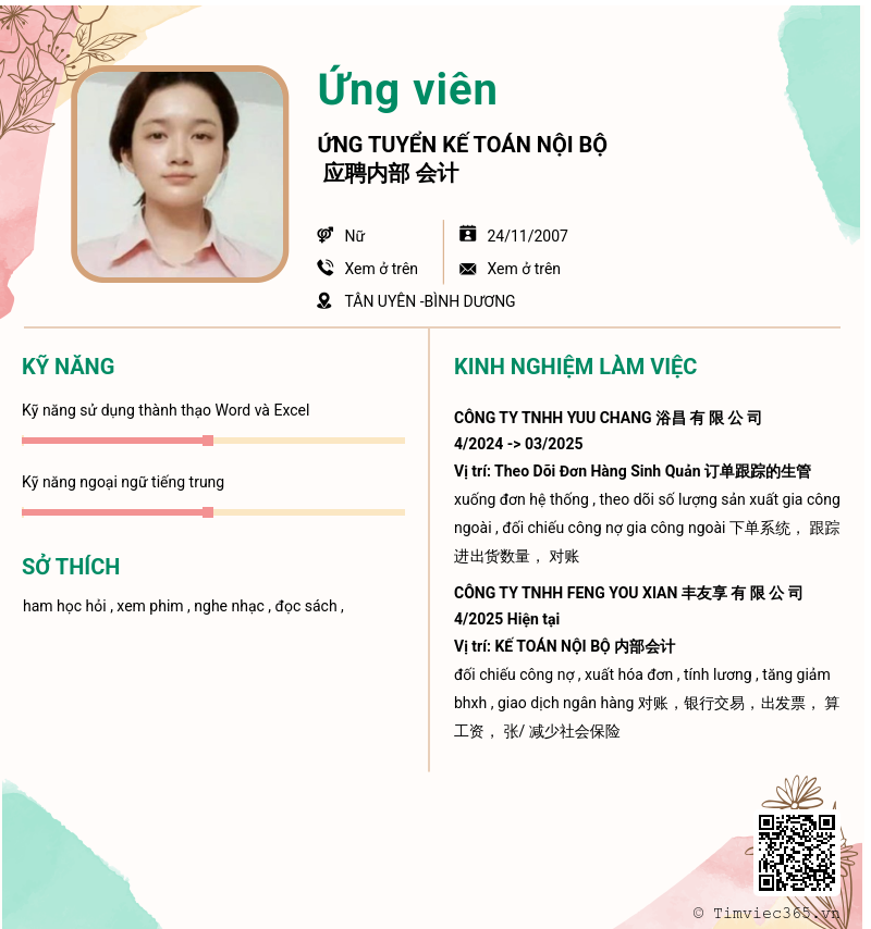 CV ứng viên