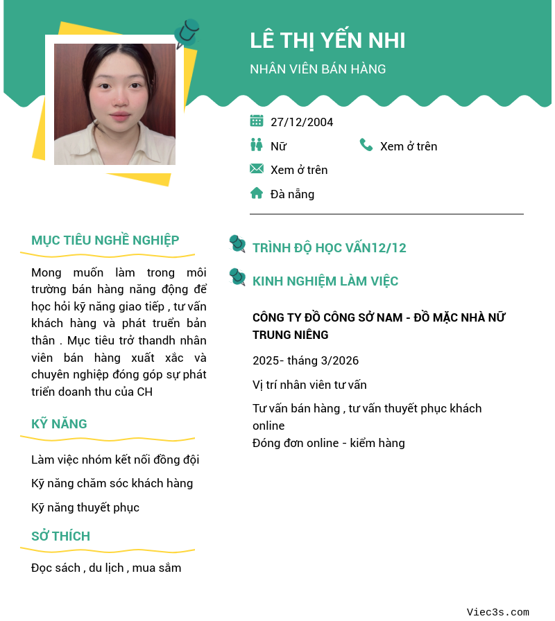 CV ứng viên