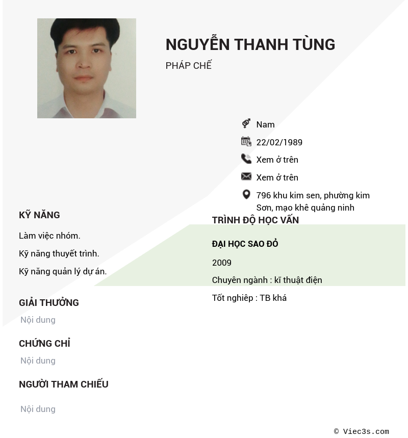 CV ứng viên