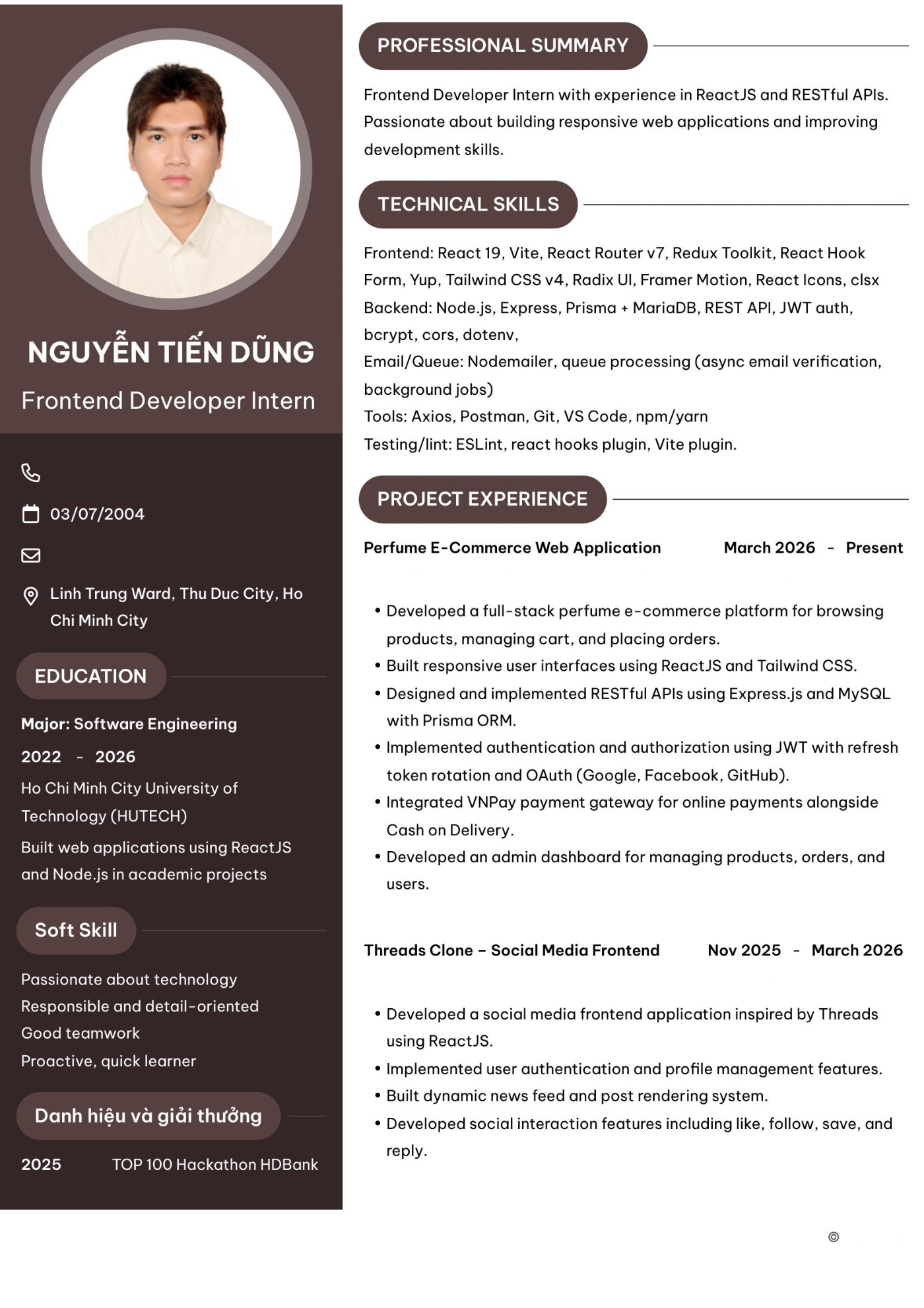 CV ứng viên