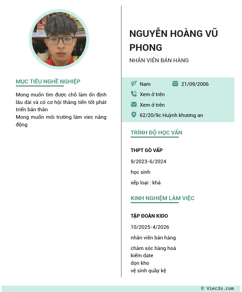 CV ứng viên