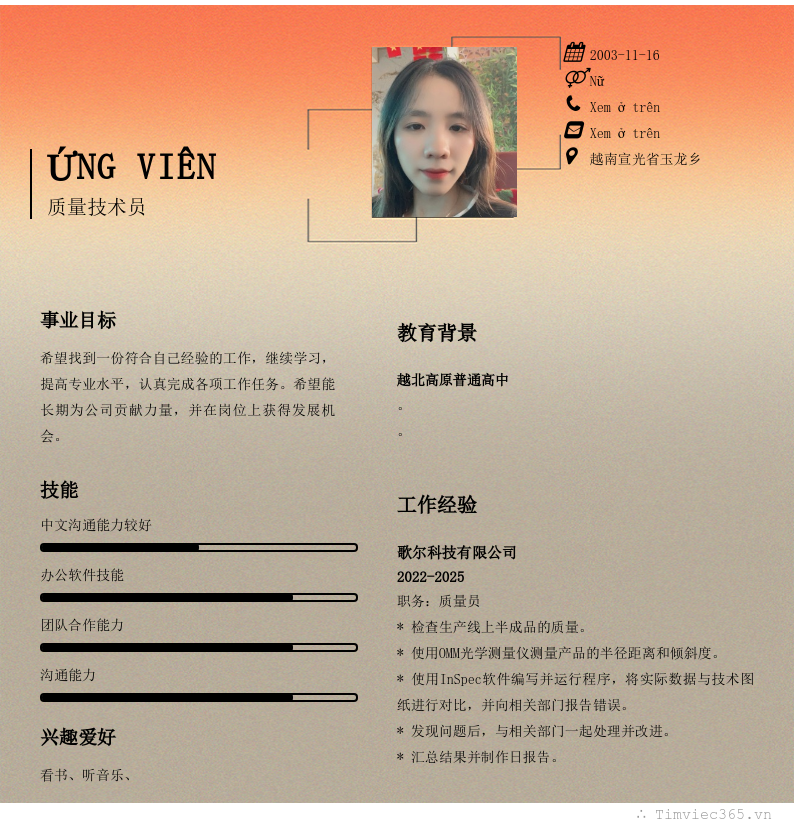 CV ứng viên