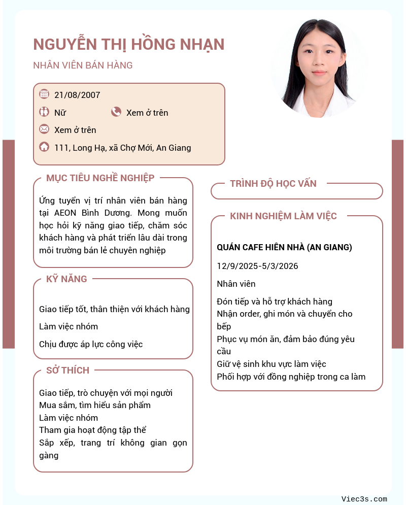 CV ứng viên