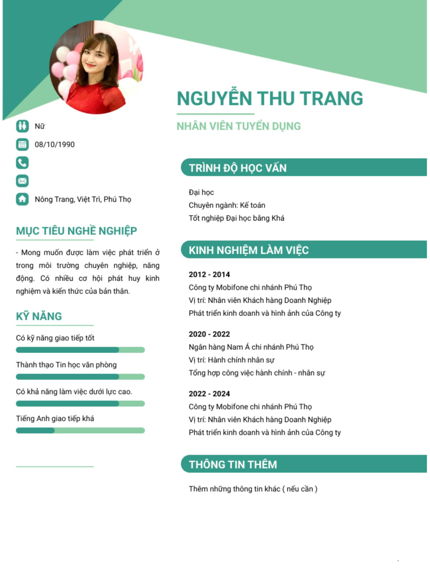 CV ứng viên