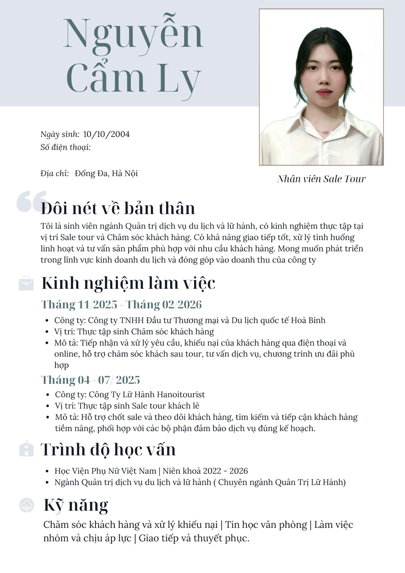 CV ứng viên