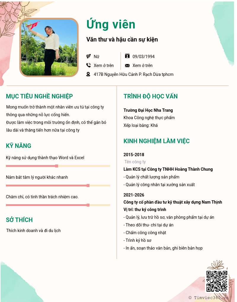 CV ứng viên