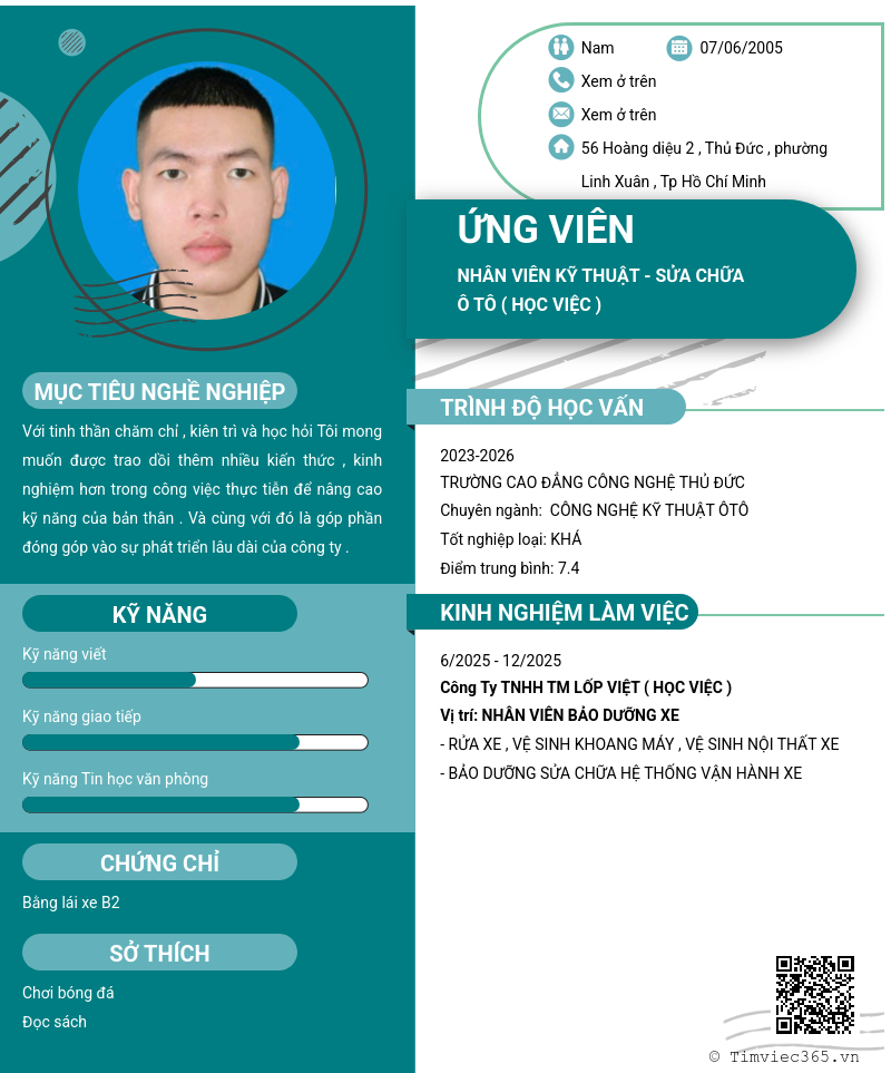 CV ứng viên