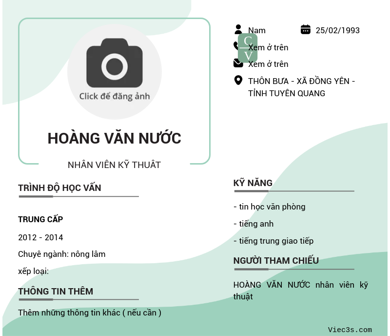 CV ứng viên