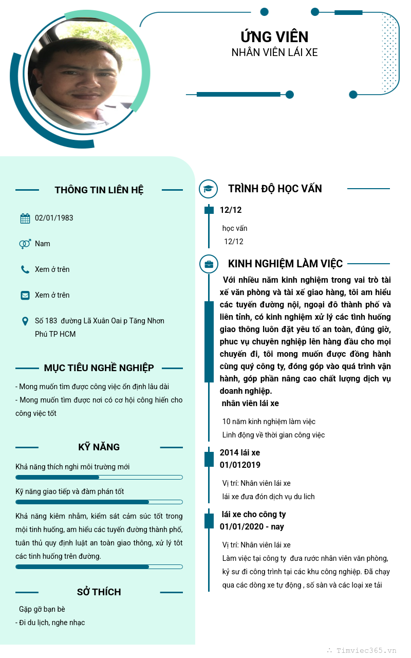CV ứng viên