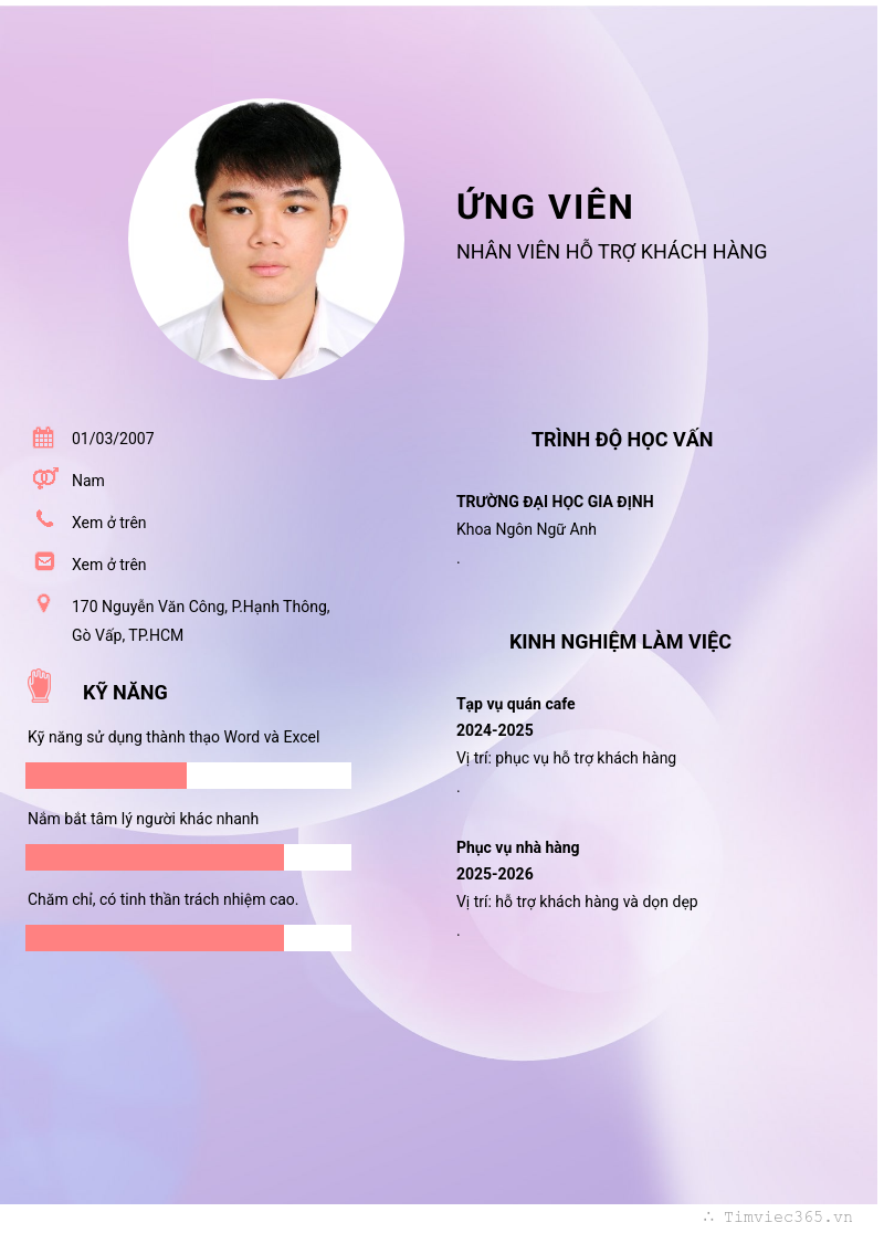 CV ứng viên