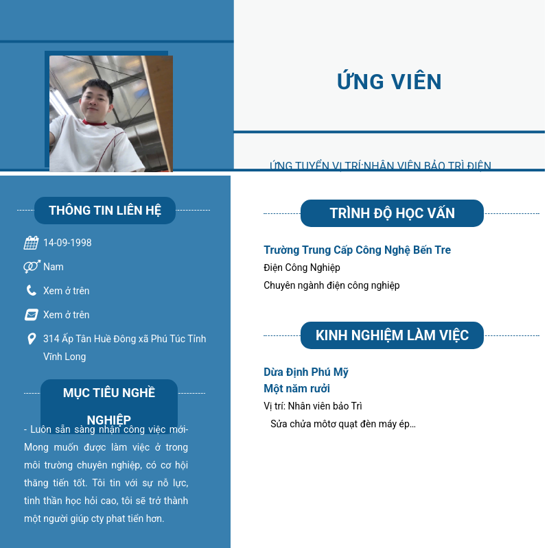 CV ứng viên