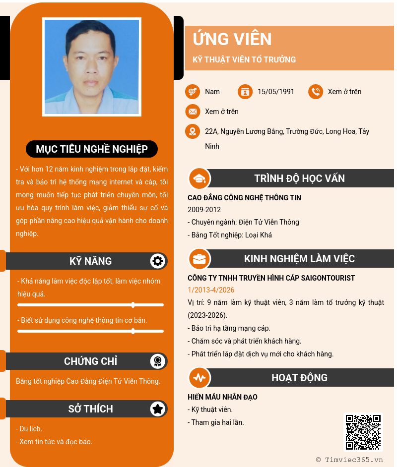 CV ứng viên