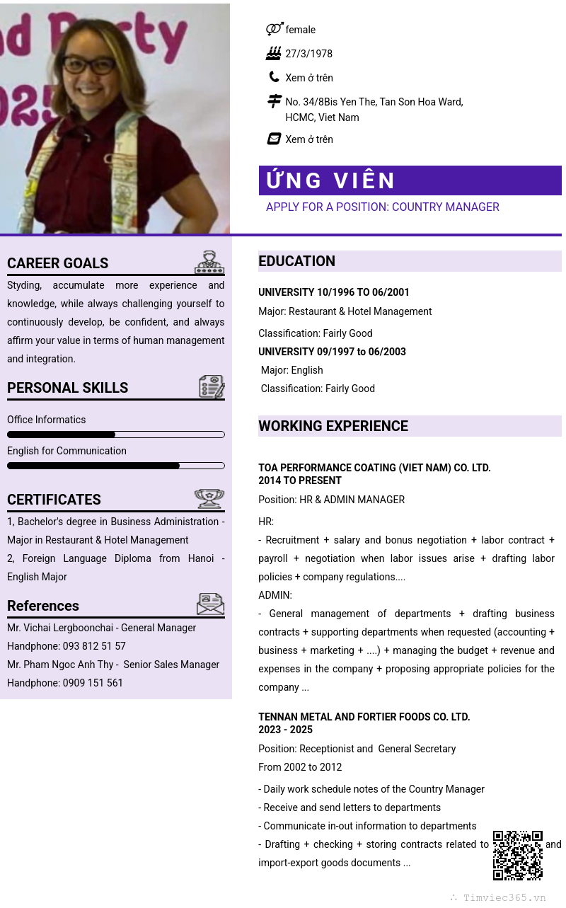 CV ứng viên