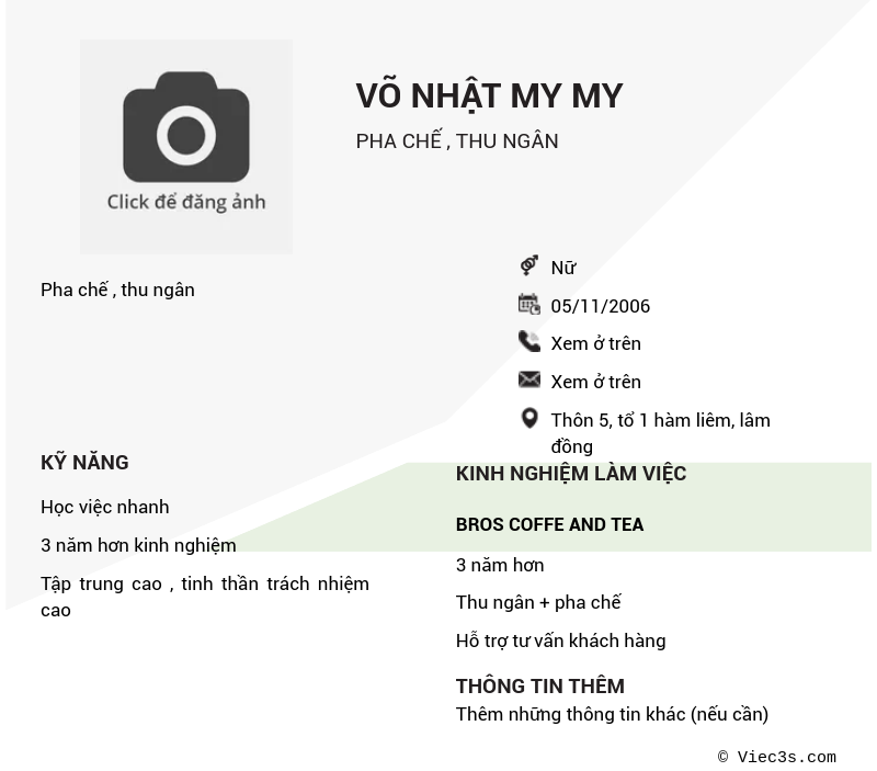 CV ứng viên