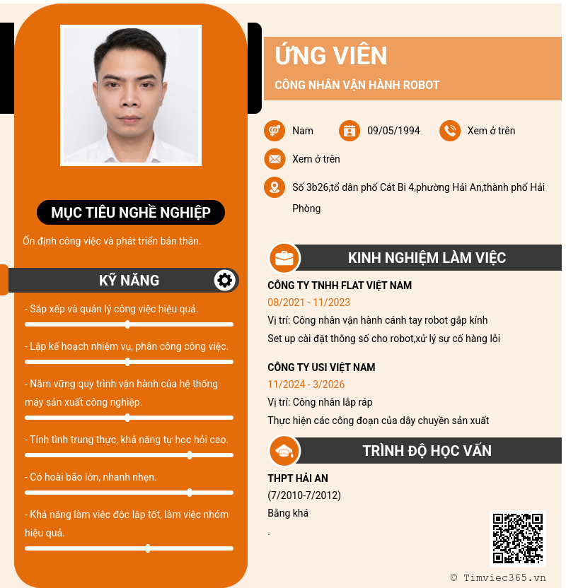 CV ứng viên