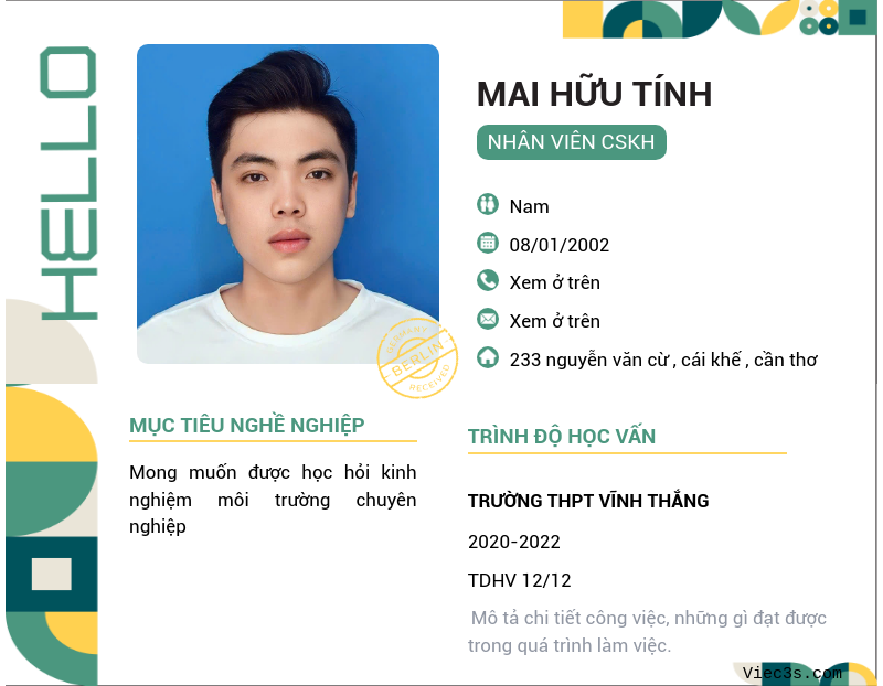 CV ứng viên