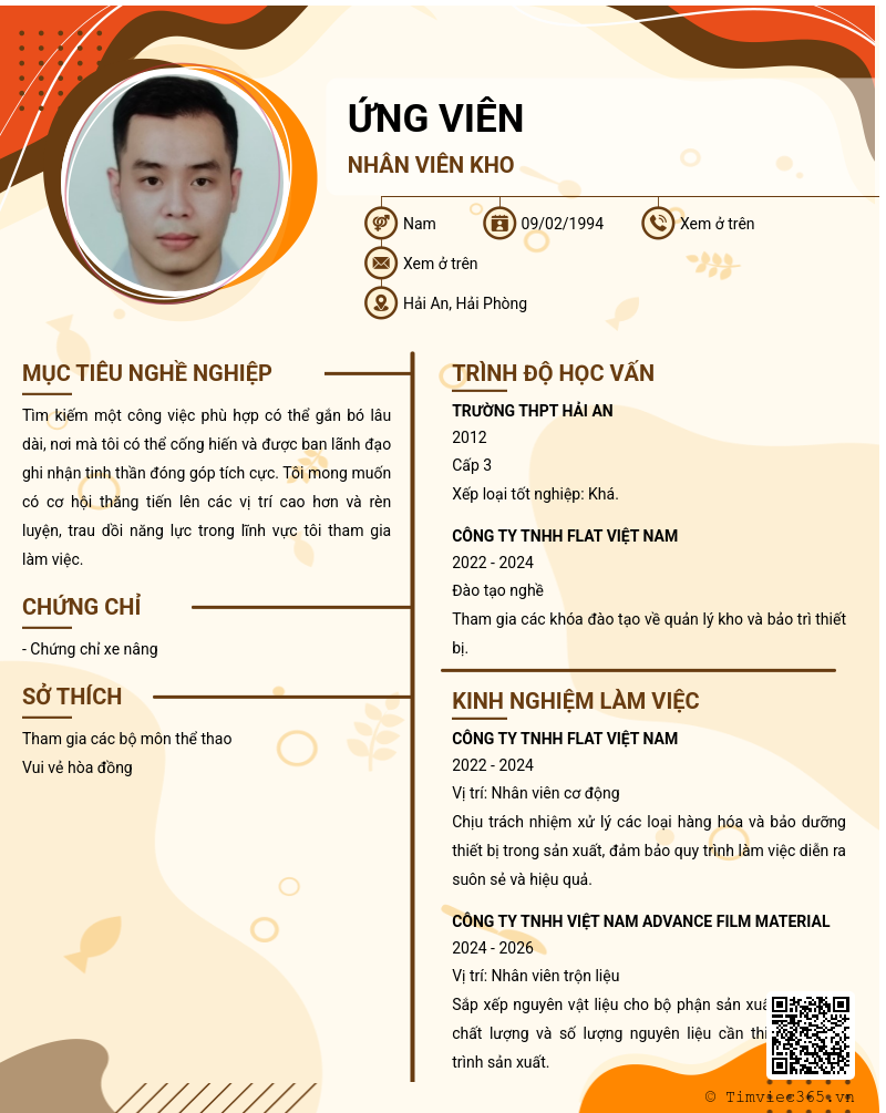 CV ứng viên