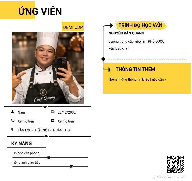 CV ứng viên
