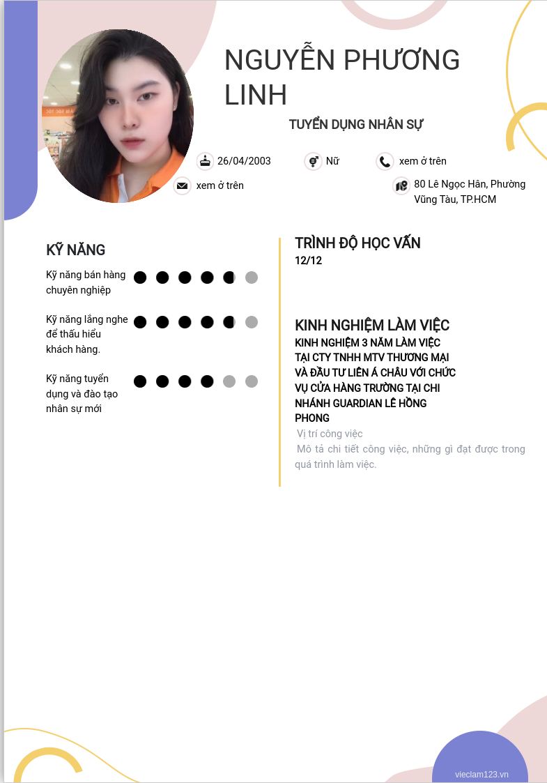 CV ứng viên