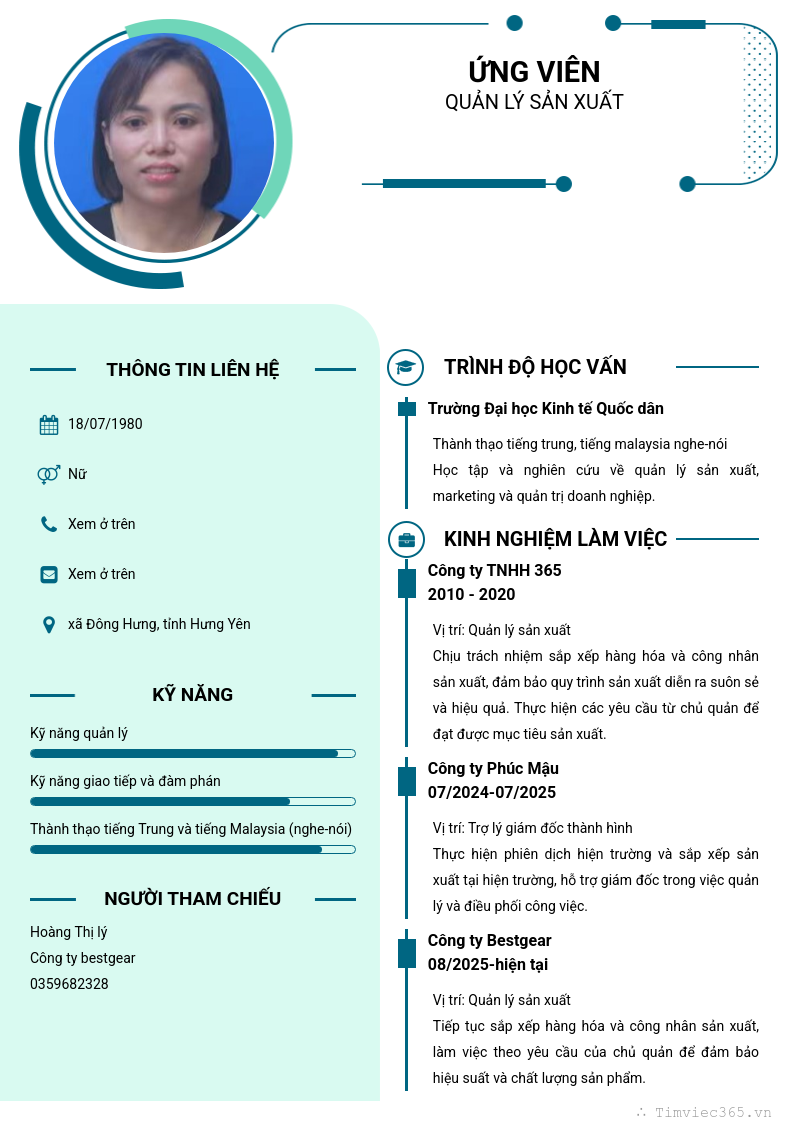 CV ứng viên