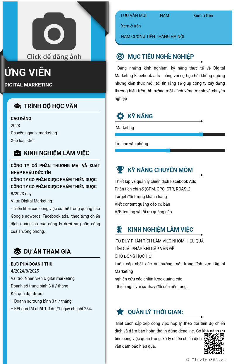 CV ứng viên