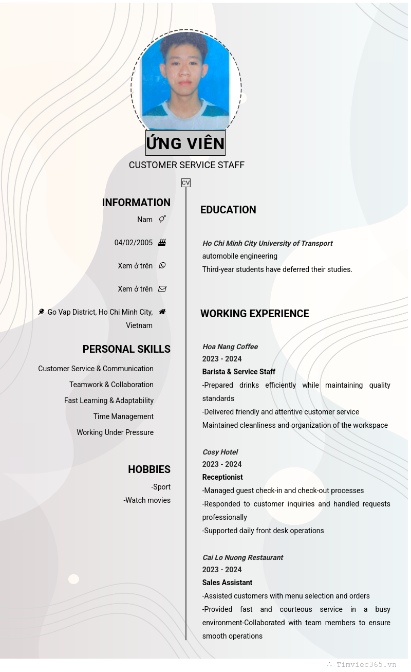 CV ứng viên