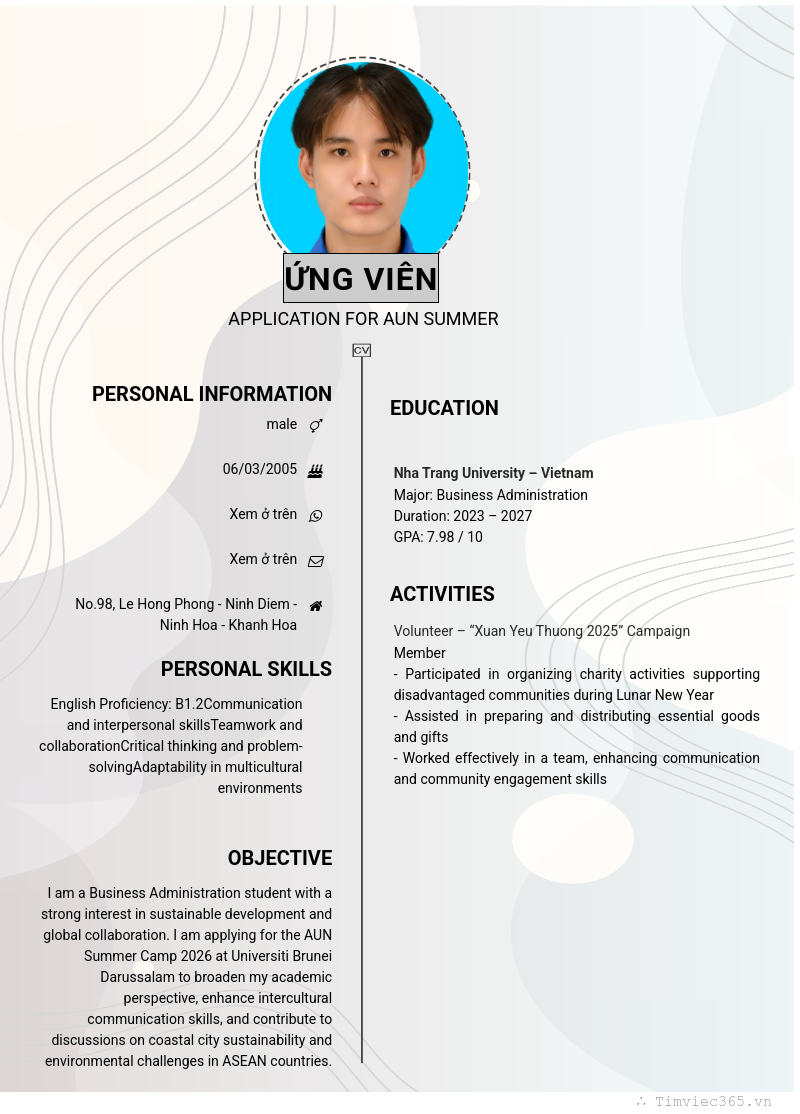 CV ứng viên