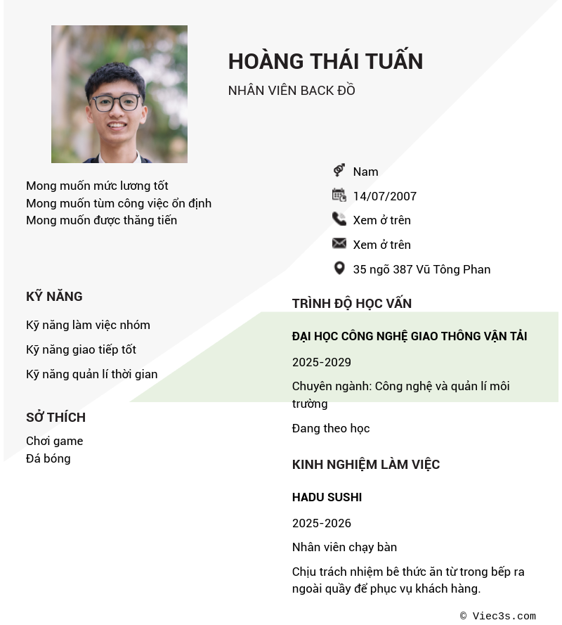 CV ứng viên