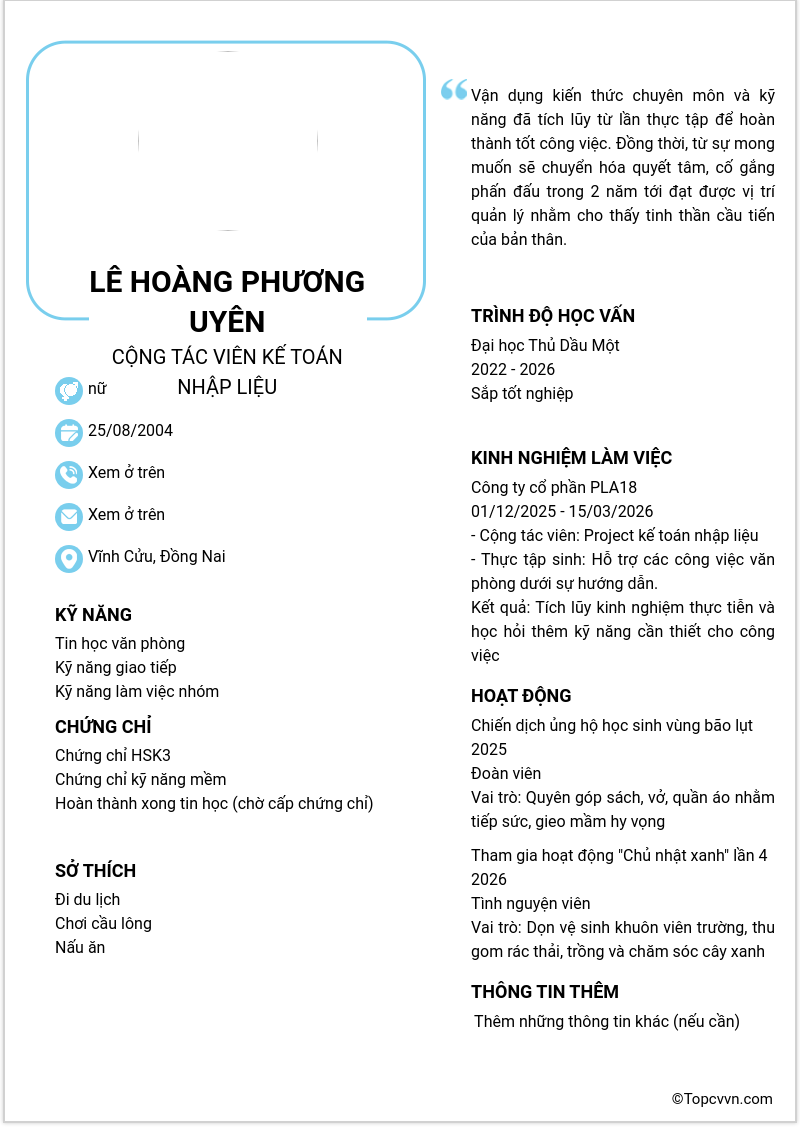 CV ứng viên