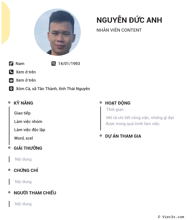CV ứng viên