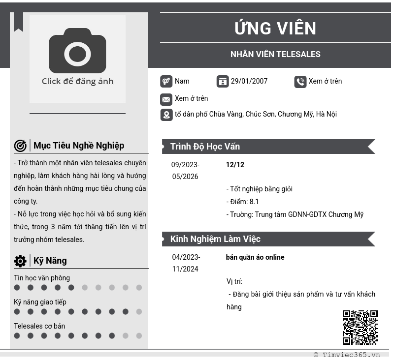 CV ứng viên