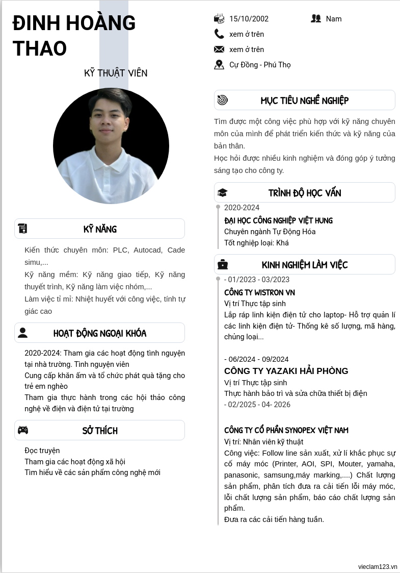 CV ứng viên