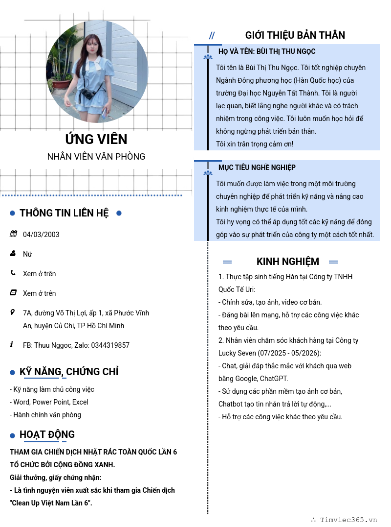 CV ứng viên