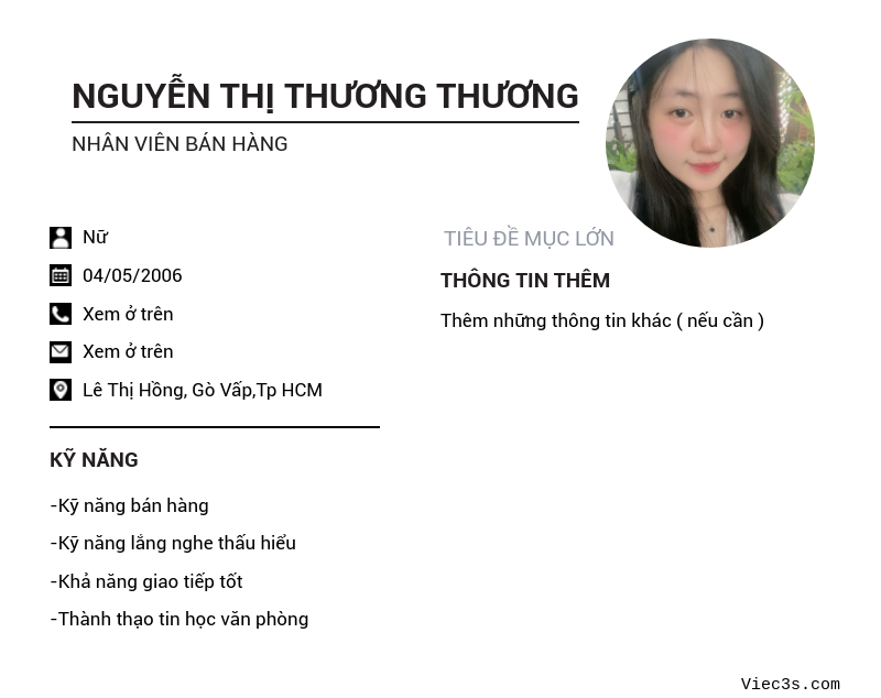 CV ứng viên