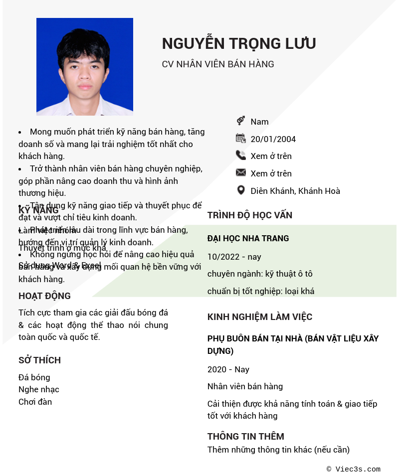 CV ứng viên