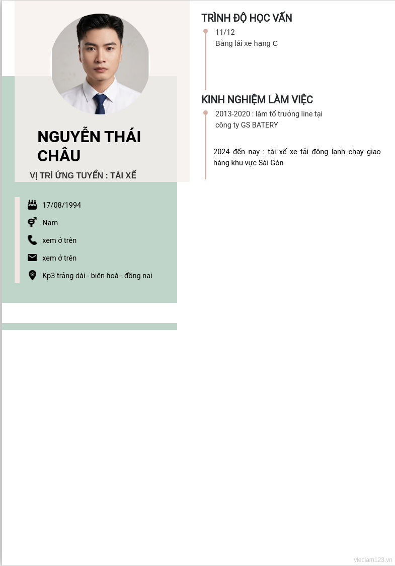 CV ứng viên