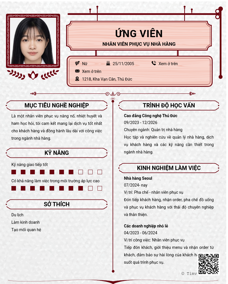 CV ứng viên