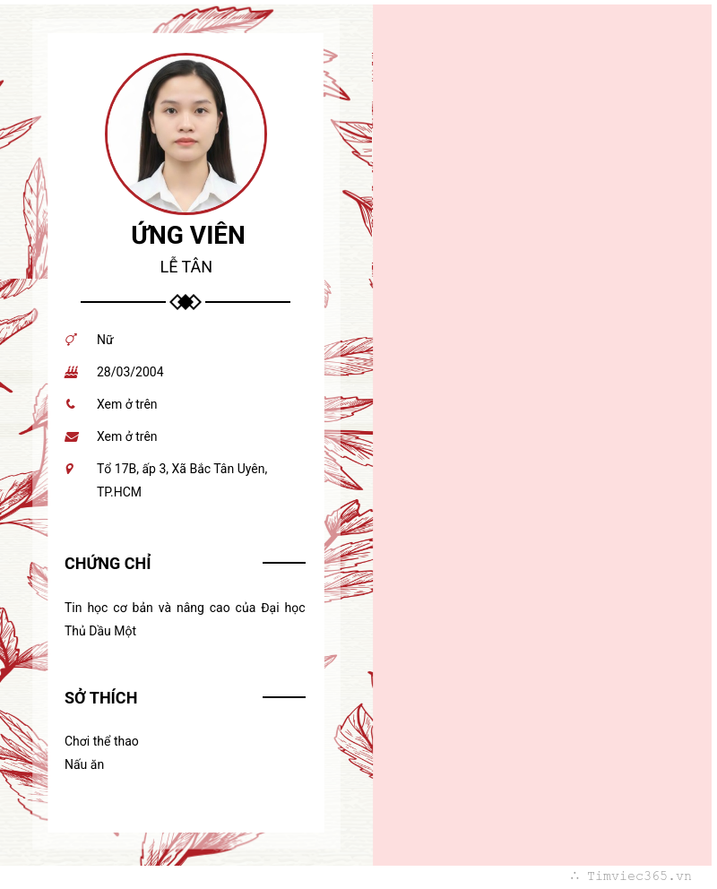 CV ứng viên