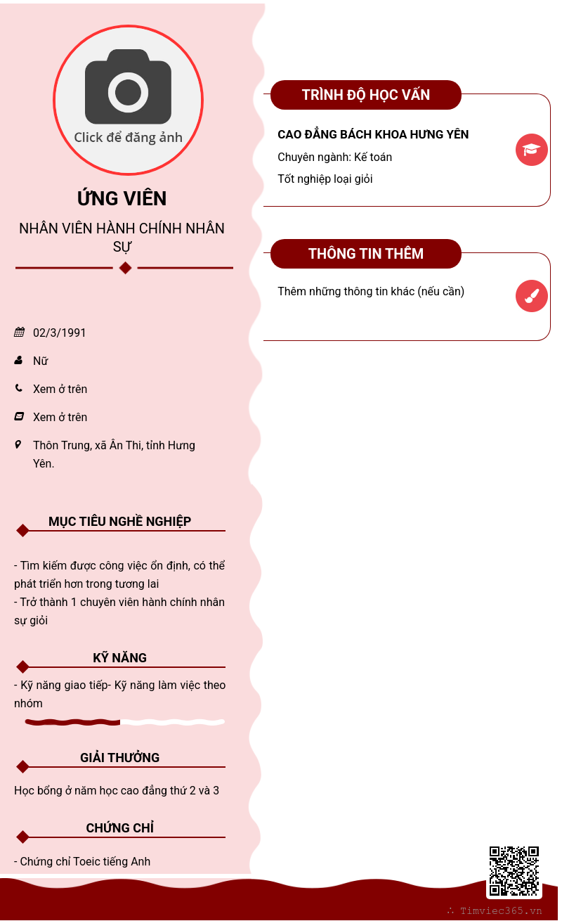 CV ứng viên