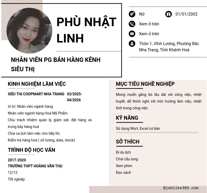 CV ứng viên