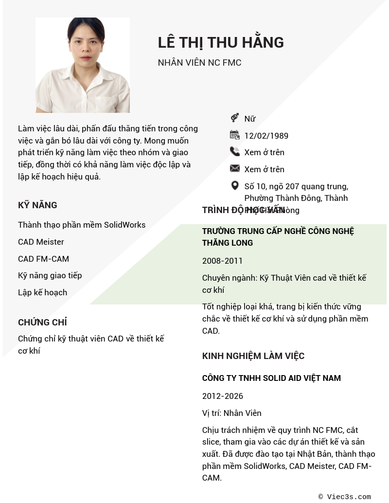 CV ứng viên