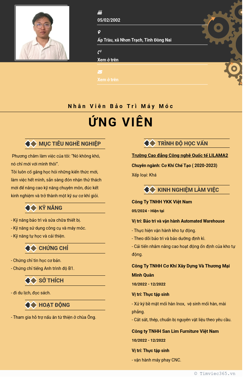 CV ứng viên