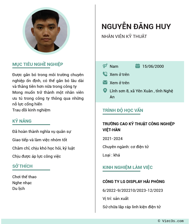 CV ứng viên