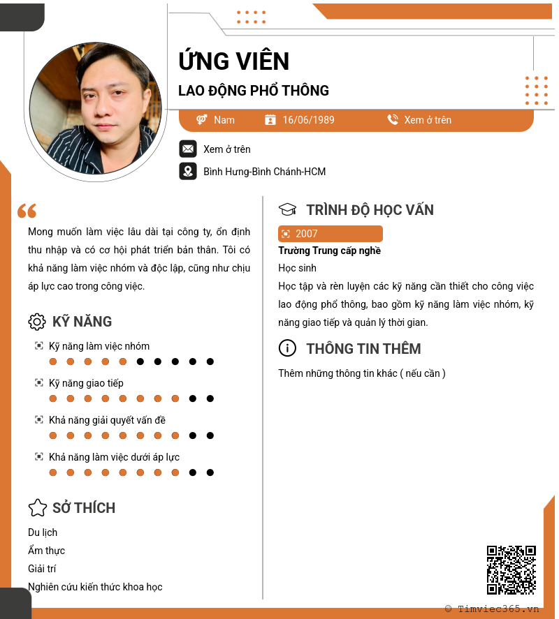CV ứng viên