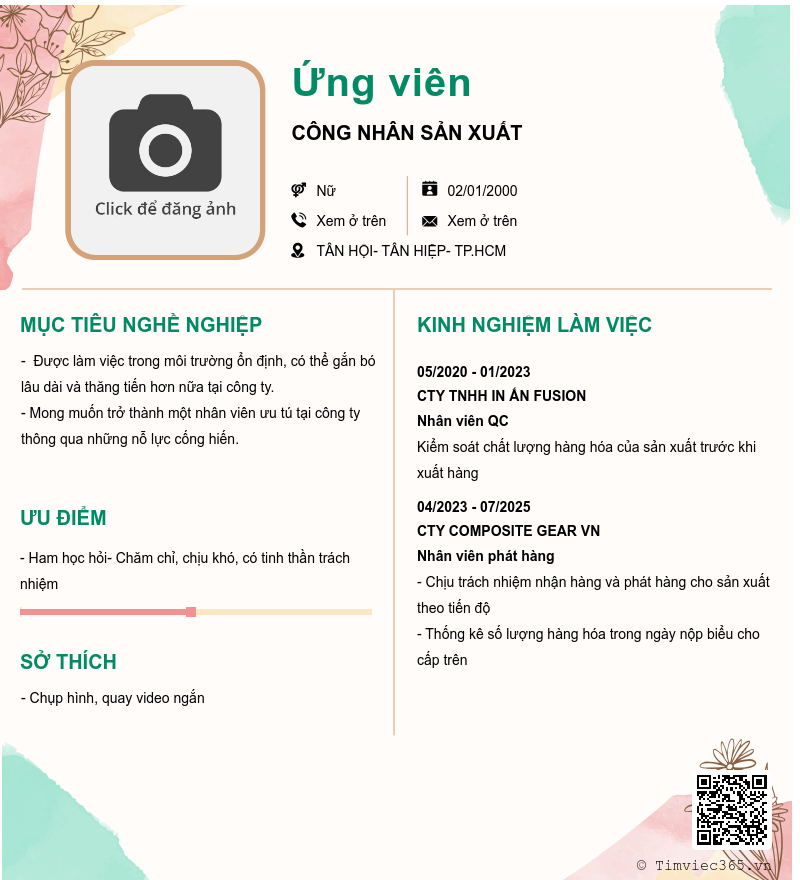 CV ứng viên