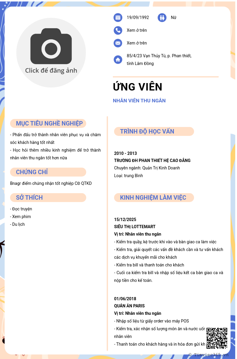 CV ứng viên