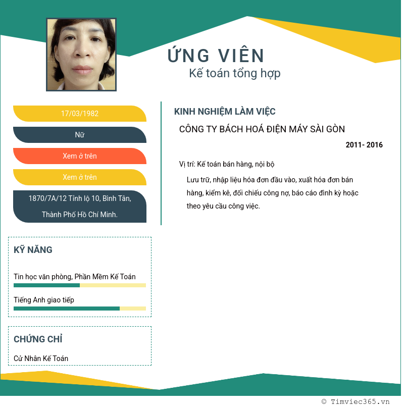 CV ứng viên