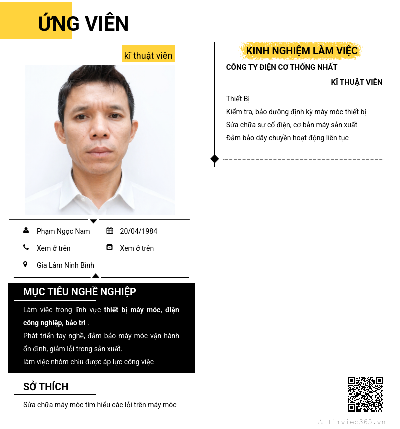 CV ứng viên